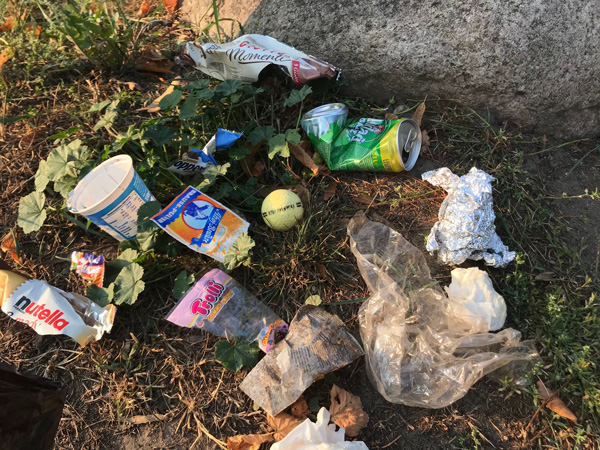 Müll aufgesammelt Müll